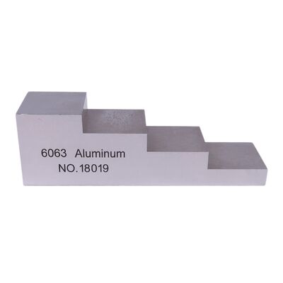 Blocco di calibrazione in alluminio 6063 a 4 gradini con spessore di 0,25-0,5-0,75-1,0 pollici per test ultrasonici